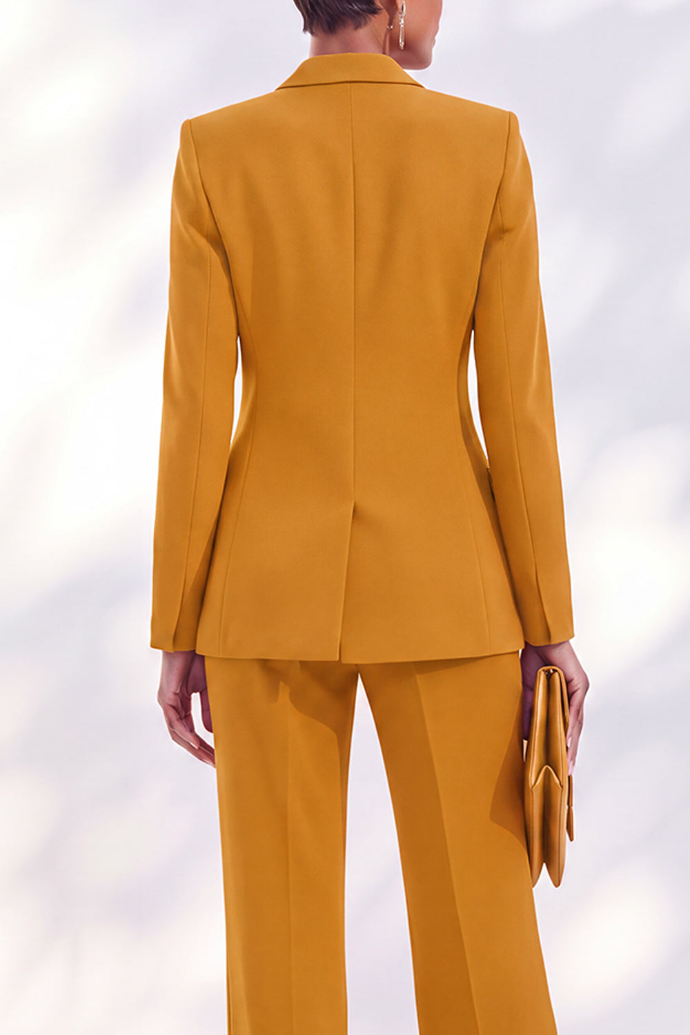 Caramel 2 Piece Double Breasted Peak Lapel Slim Fit Work Suits