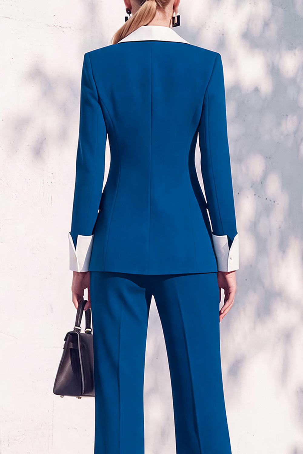 Red Slim Fit 2 Piece Shawl Lapel Double Breasted Work Suits