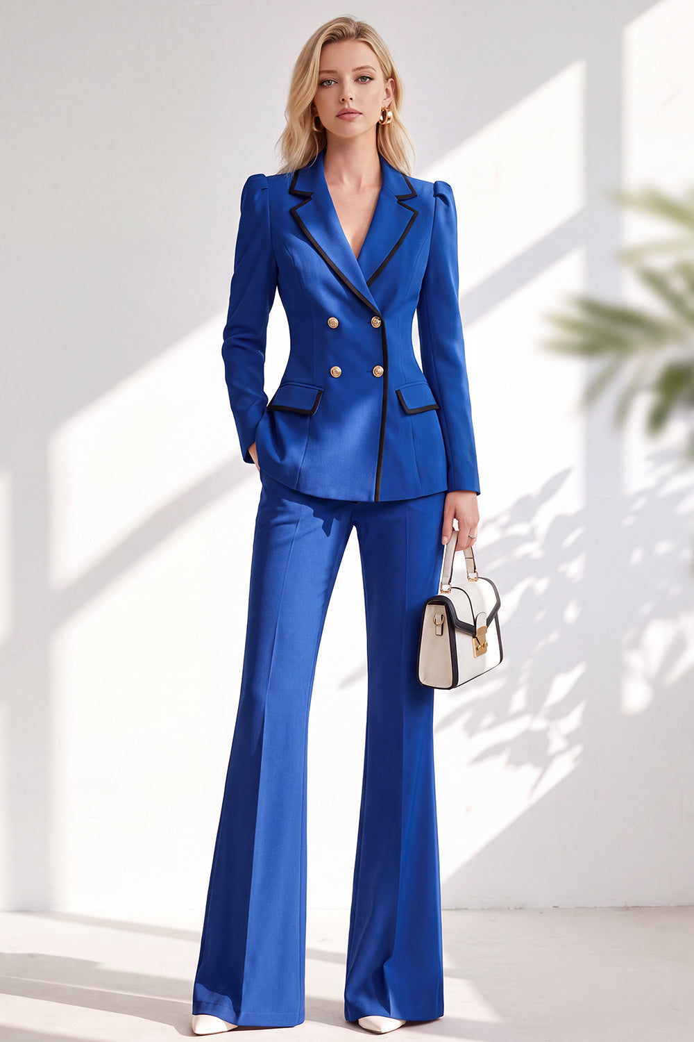 Dusty Rose Notched Lapel 2 Piece Slim Fit Double Breasted Work Suits