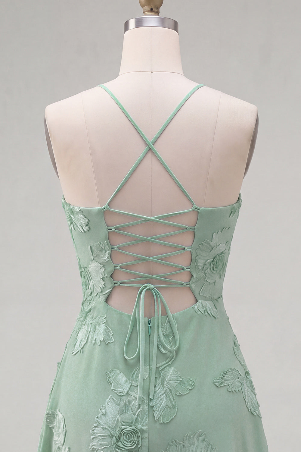 Lilac A-Line Spaghetti Straps Floral Short Cocktail Dress