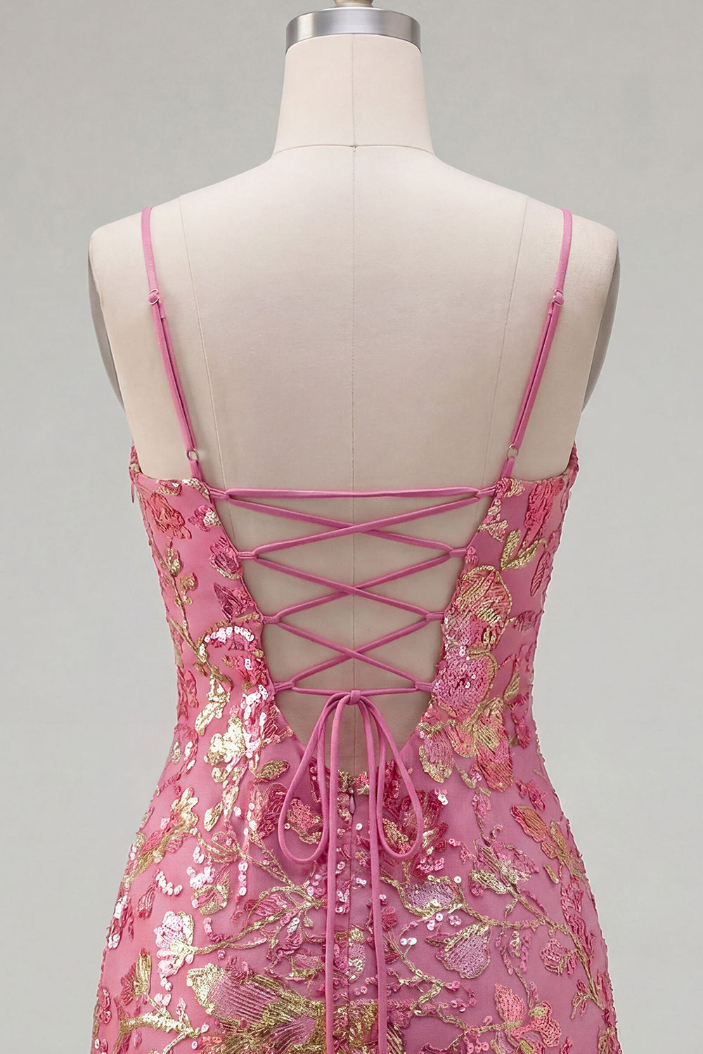 Fuchsia Tight Spaghetti Straps Short Cocktail Dress with Ruffles