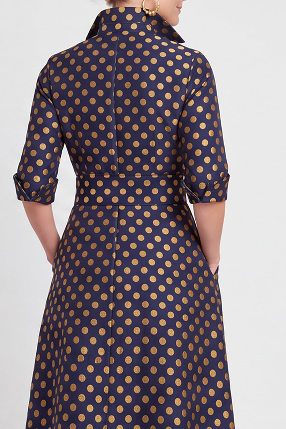 Navy Floral A Line Jacquard Long Wedding Guest Dress with Bow