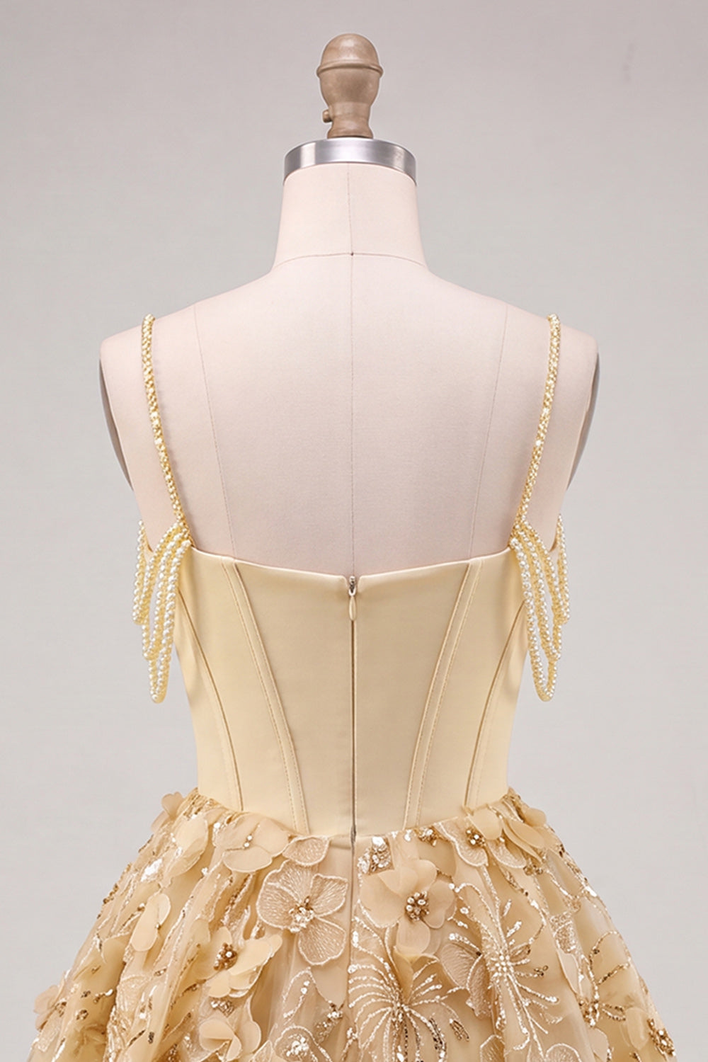 Floral Pink Beaded Cold Shoulder A-Line Short Corset Homecoming Dress
