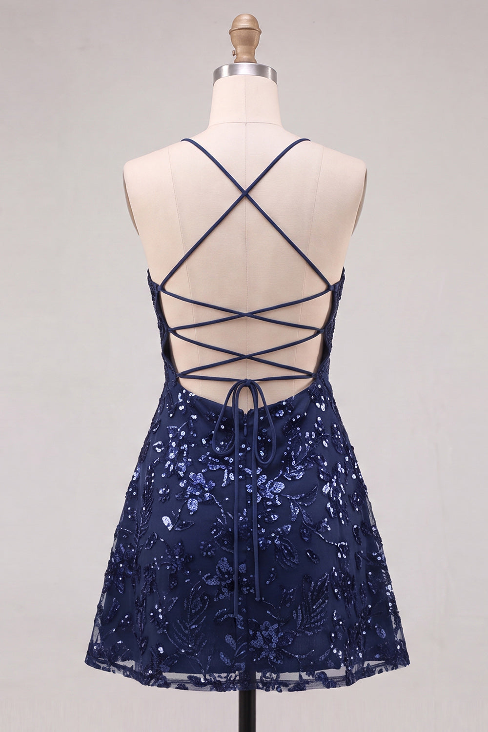 Sparkly Floral Burgundy Sequin A Line Short Cocktail Dress