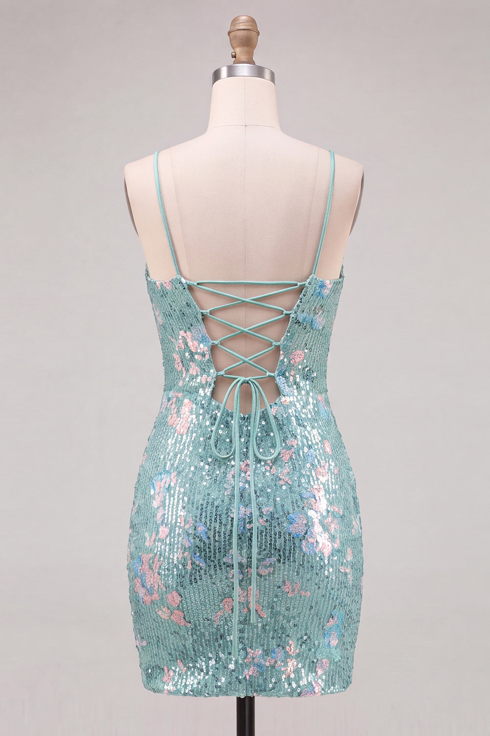 Red Sparkly Floral Tight Sequin Tight Short Cocktail Dress