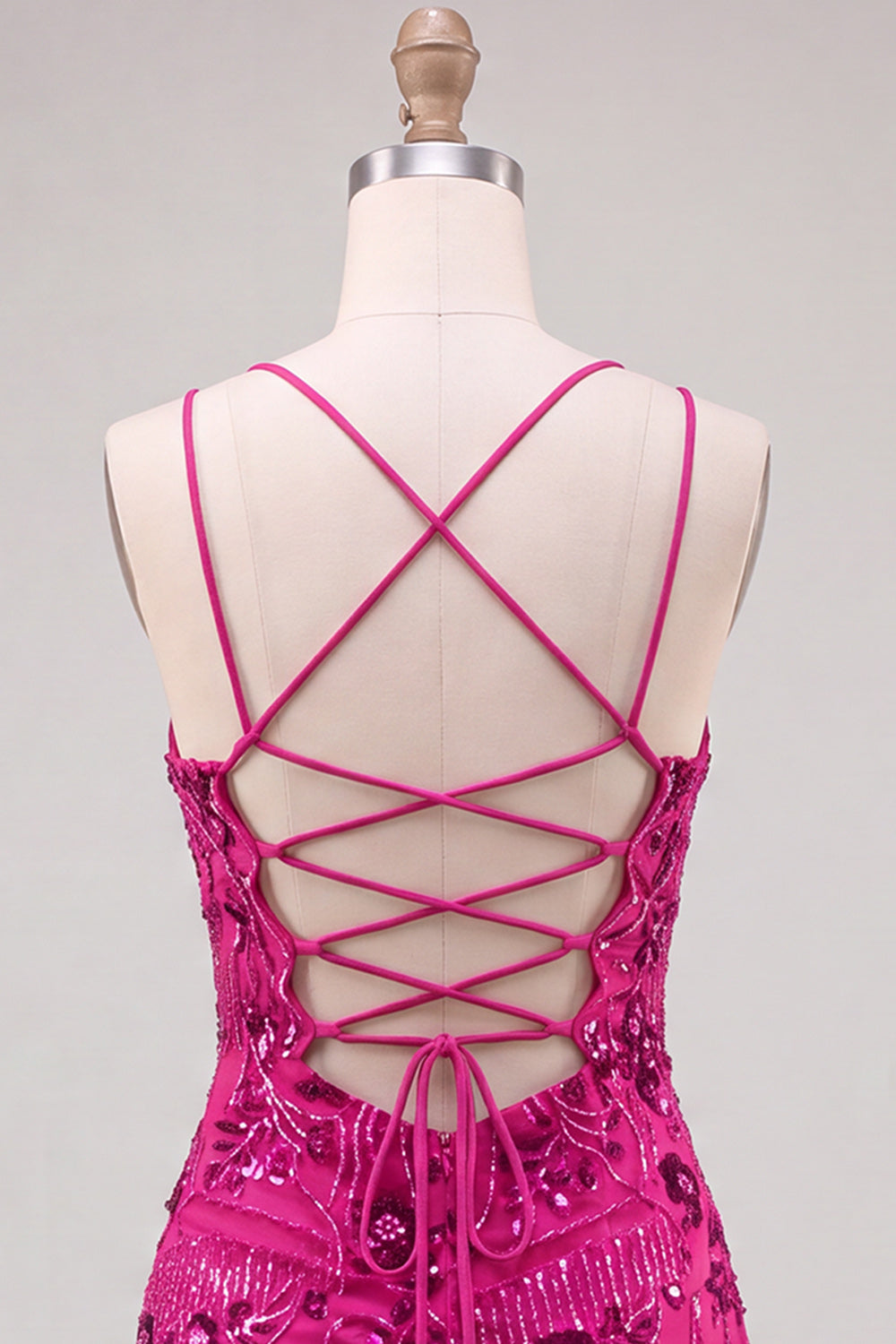 Floral Pink Sequin Sparkly Beaded Tight Short Cocktail Dress