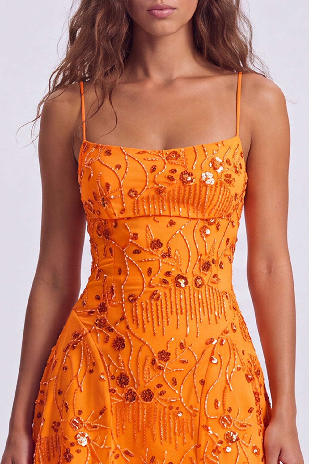 Red Floral Sparkly Sequins A-Line Short Cocktail Dress