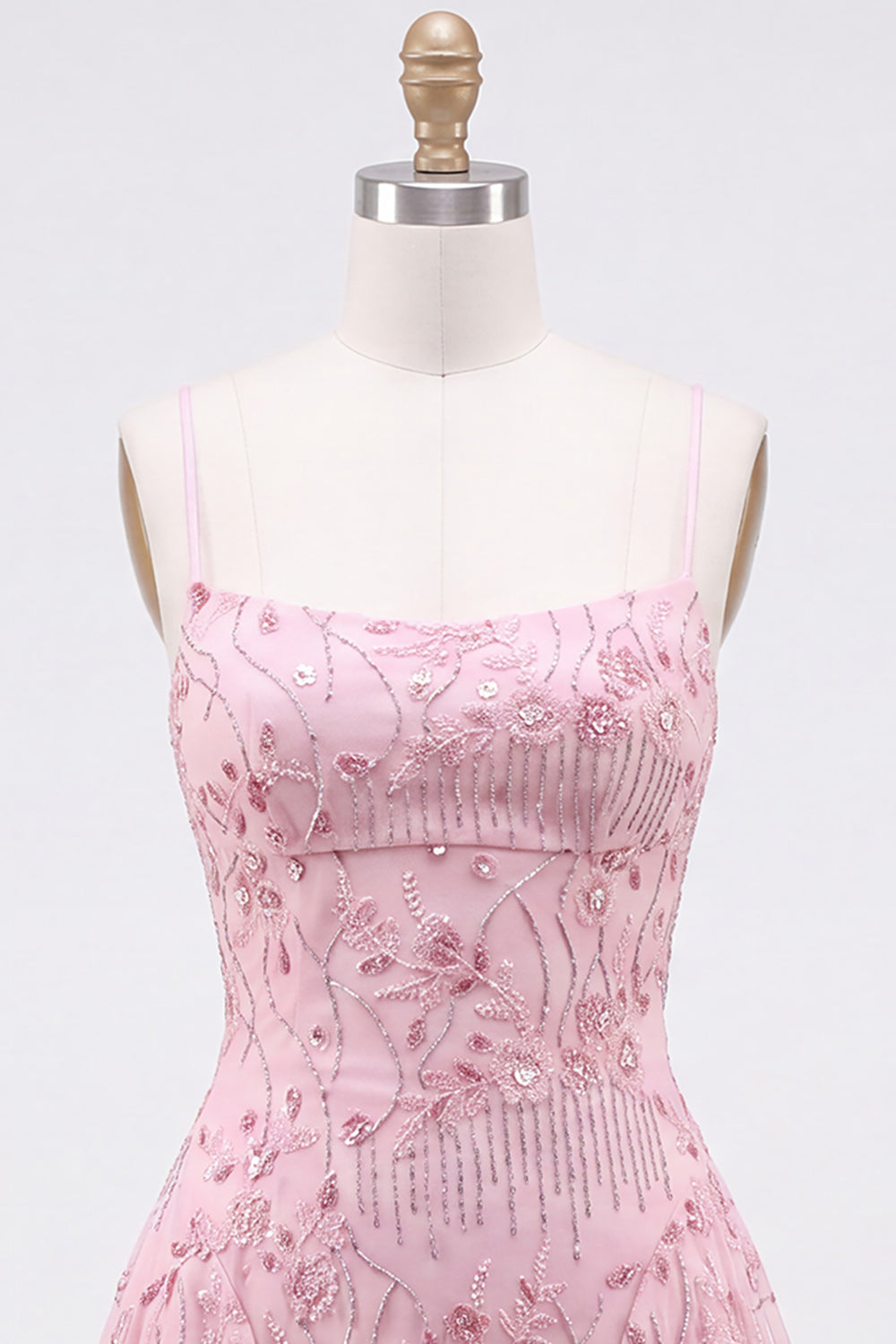 Red Floral Sparkly Sequins A-Line Short Cocktail Dress