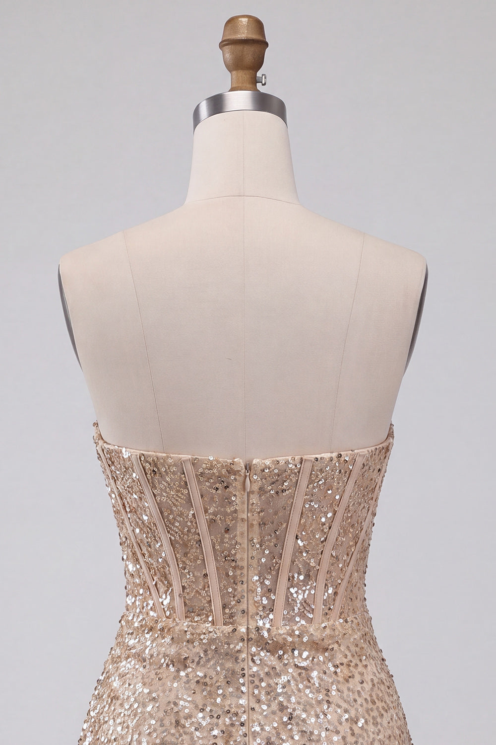 Sparkly Pink Sequin Tight Ruched Short Corset Cocktail Dress