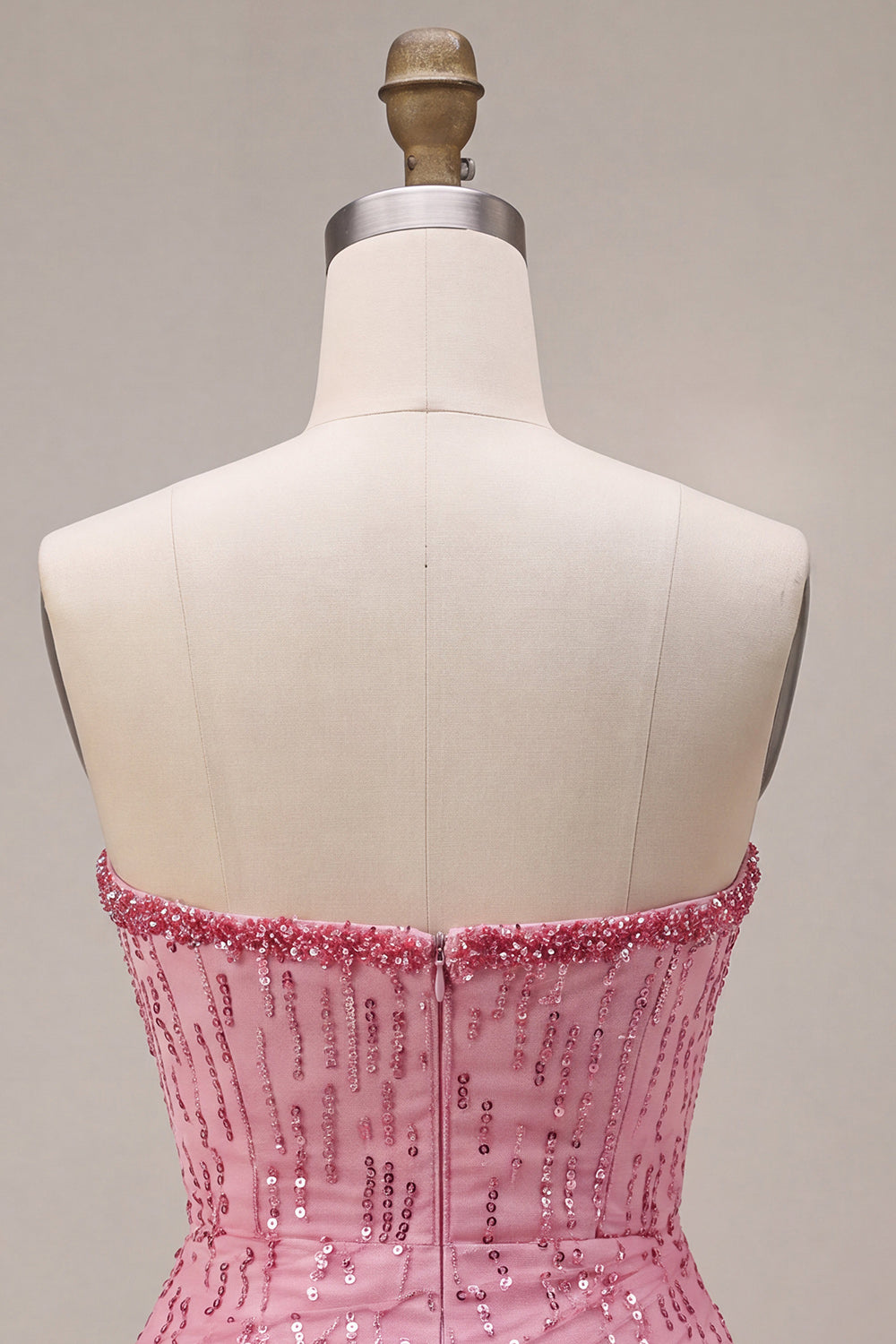Pink Sparkly A Line Sequin Short Bubble Cocktail Dress