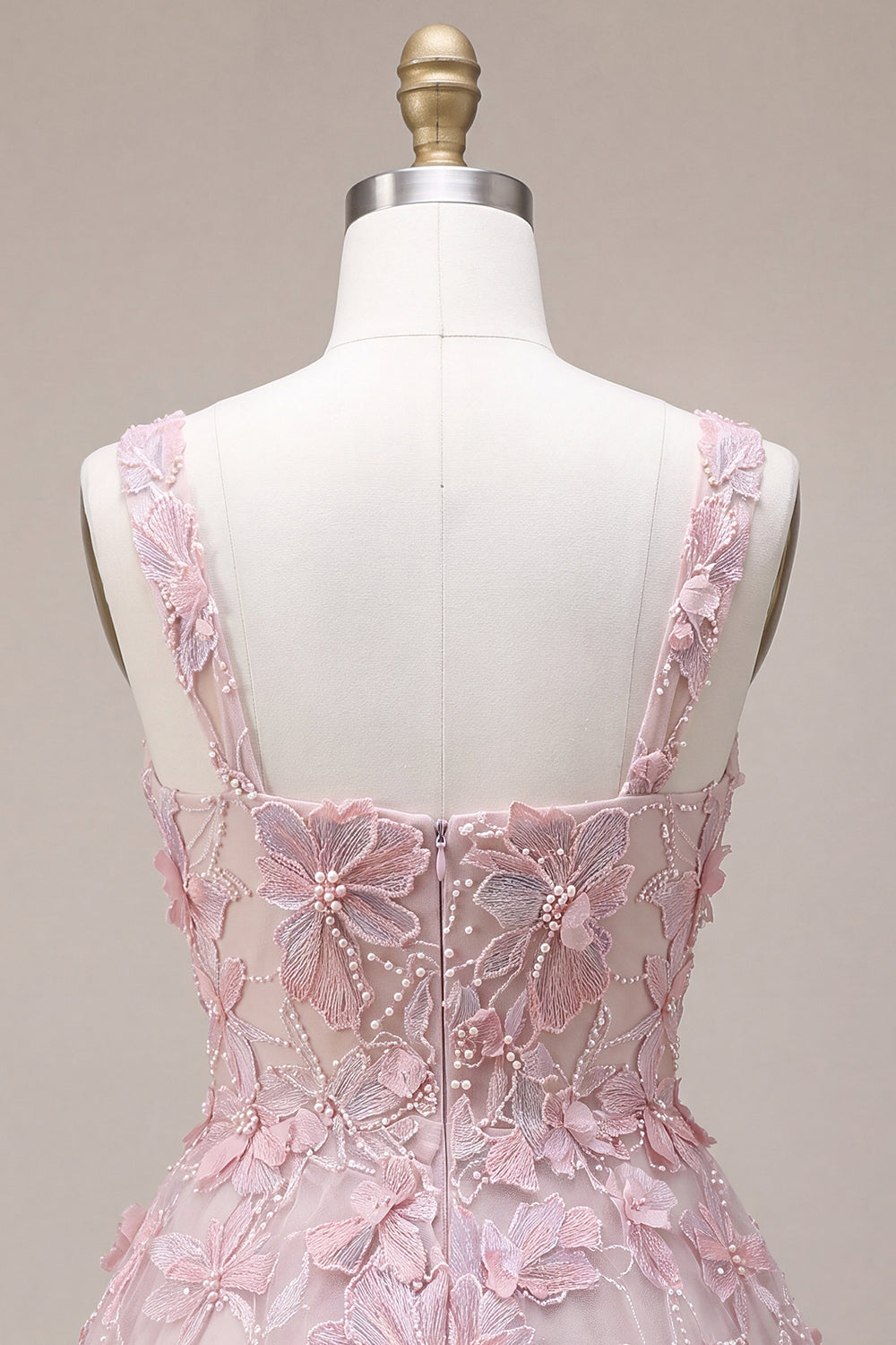 Floral Lilac A Line Beaded Embroidered Short Cocktail Dress