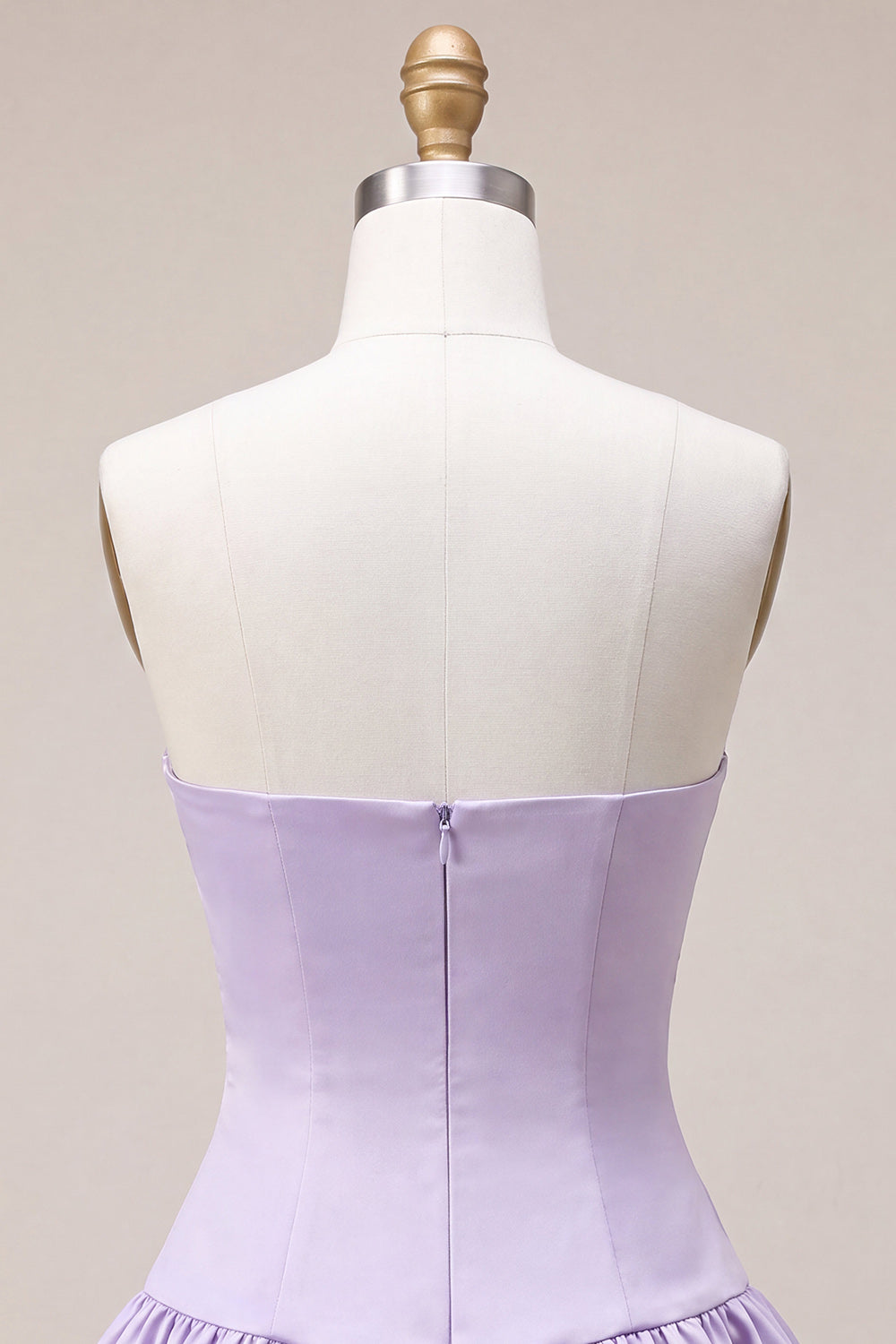 Lilac A Line Satin Sweetheart Short Cocktail Dress with Bow