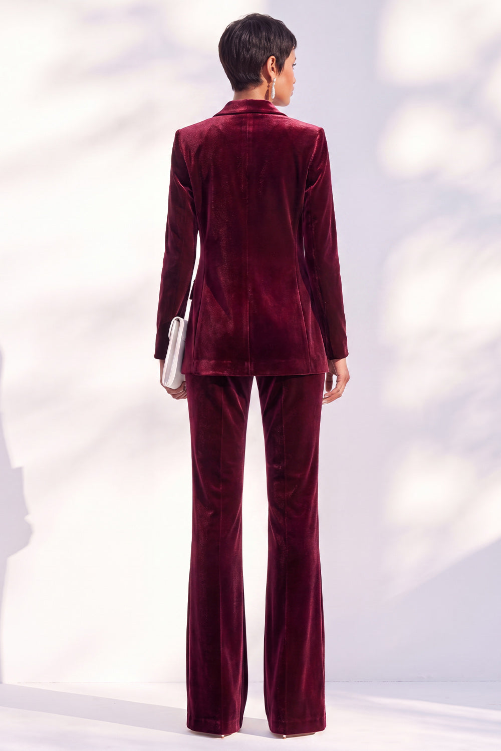 Black Peak Lapel Velvet One Button 2 Piece Work Suits