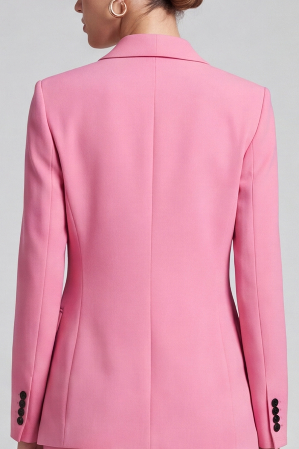 Shawl Lapel Pink Blazer Two Piece Double Breasted Business Suits
