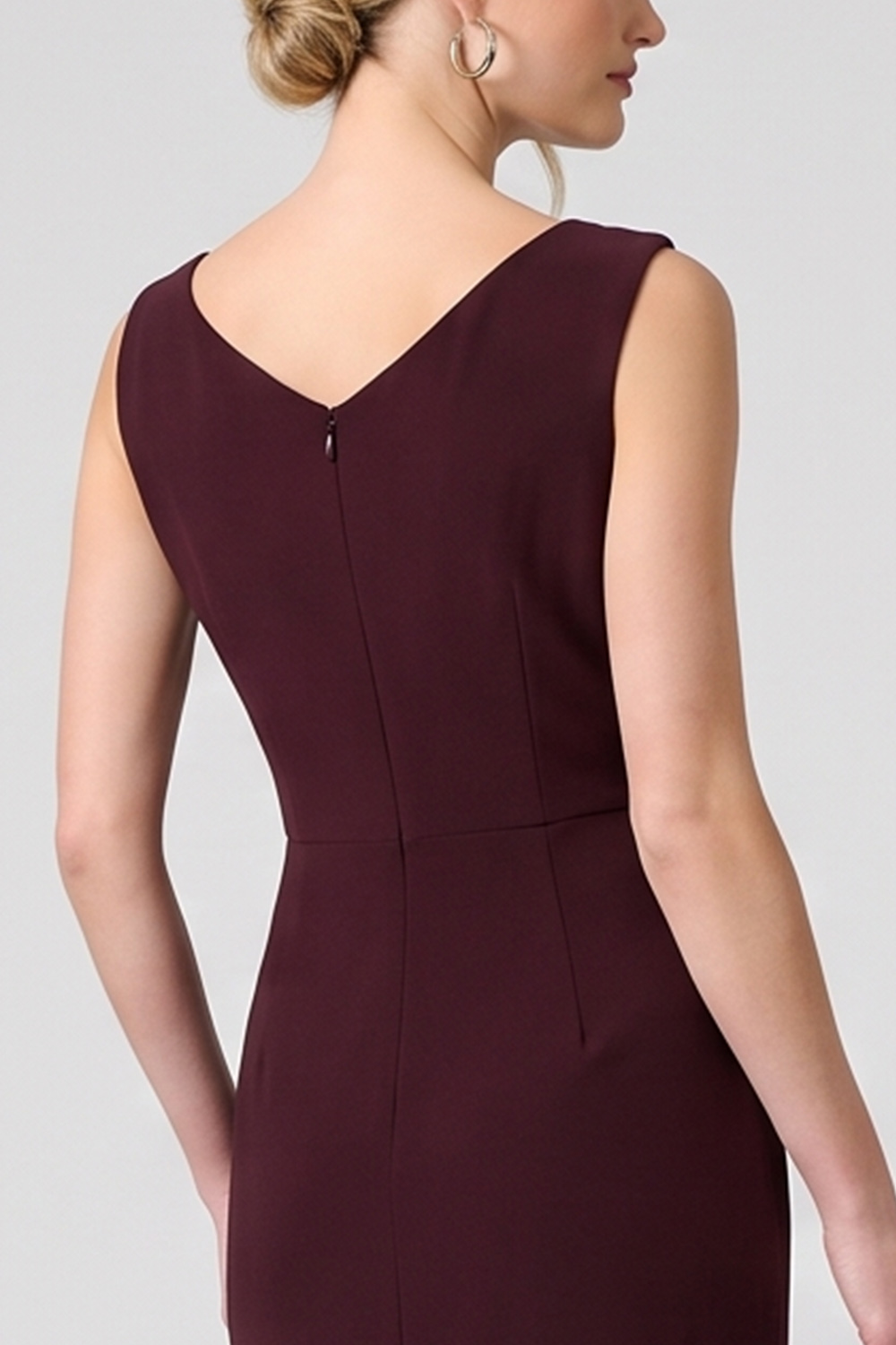 Burgundy Sheath Cowl Neck Long Formal Dress