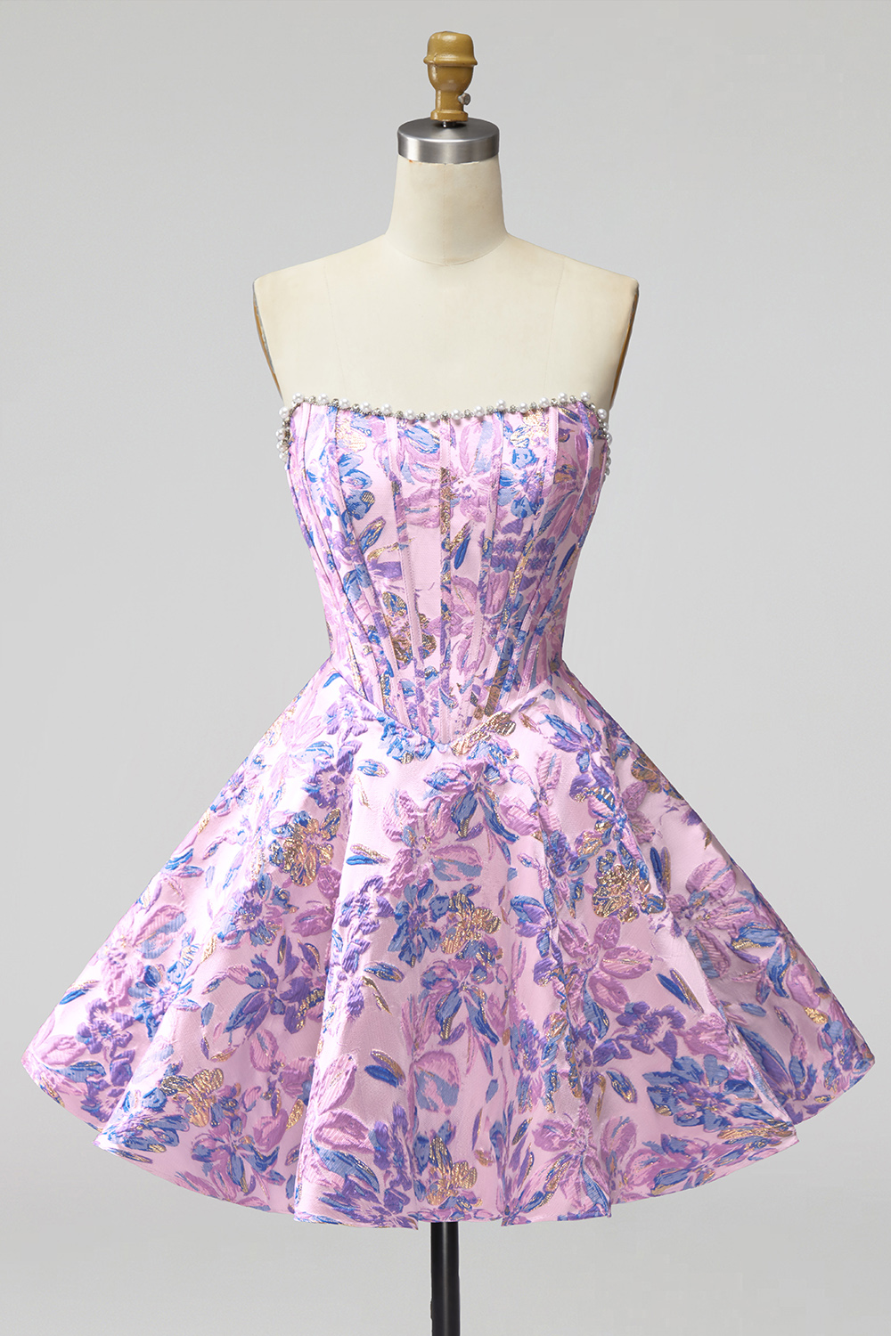 Lilac Flower Sweetheart Ruffled A-Line Short Corset Homecoming Dress