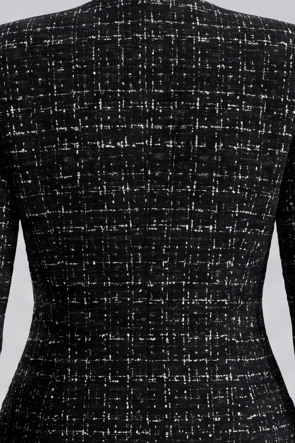 Black V-Neck Single Breasted Long Sleeves Tweed Pageant Interview Outfits