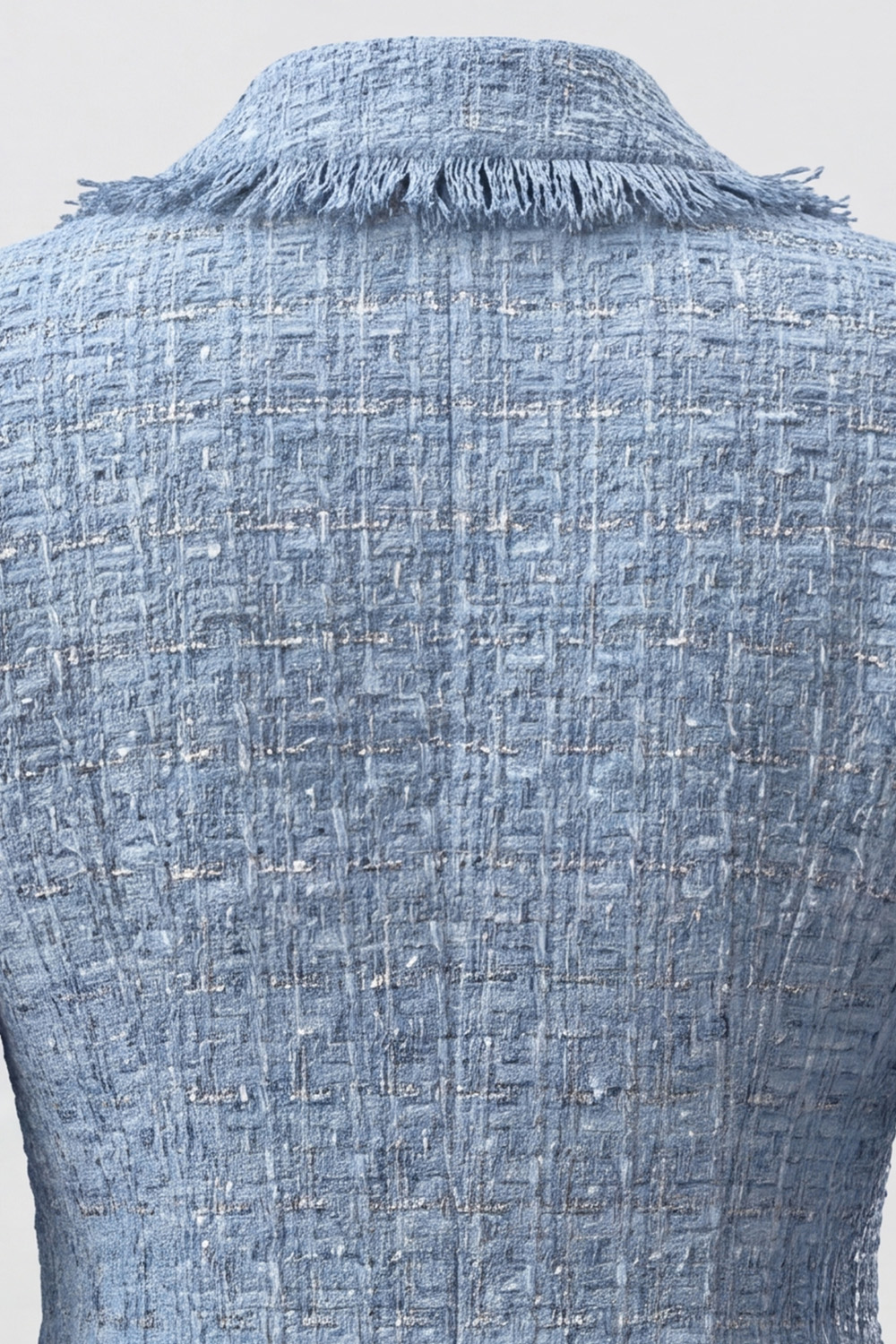 Light Blue Shawl Lapel Single Breasted Long Sleeves Tweed Pageant Interview Outfits