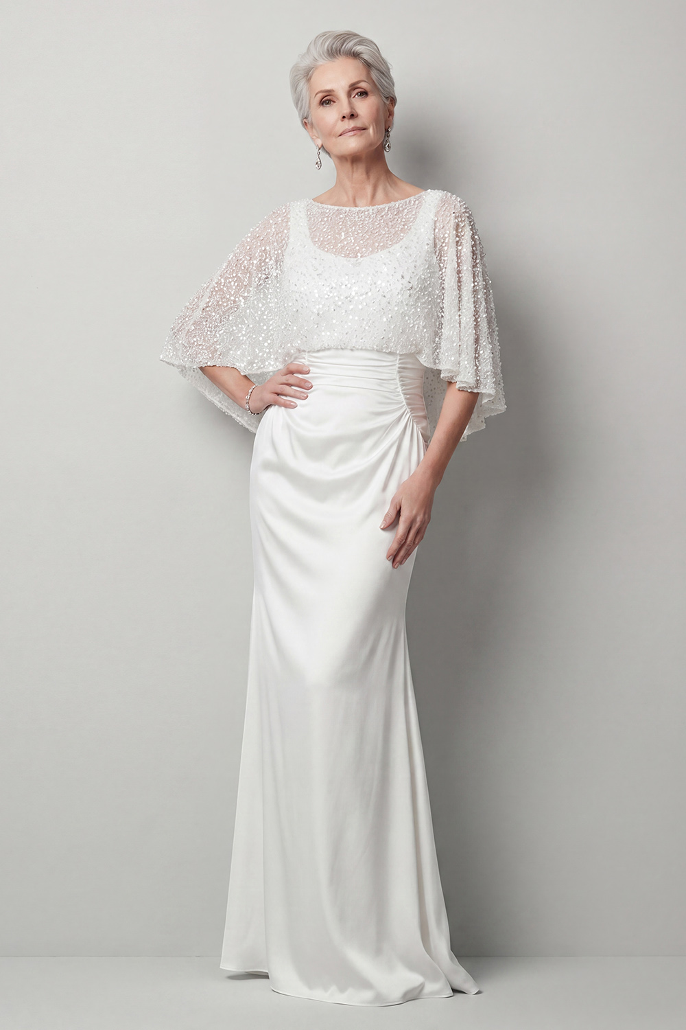 Sparkly Champagne Mermaid Sequins Long Evening Dress with Pockets