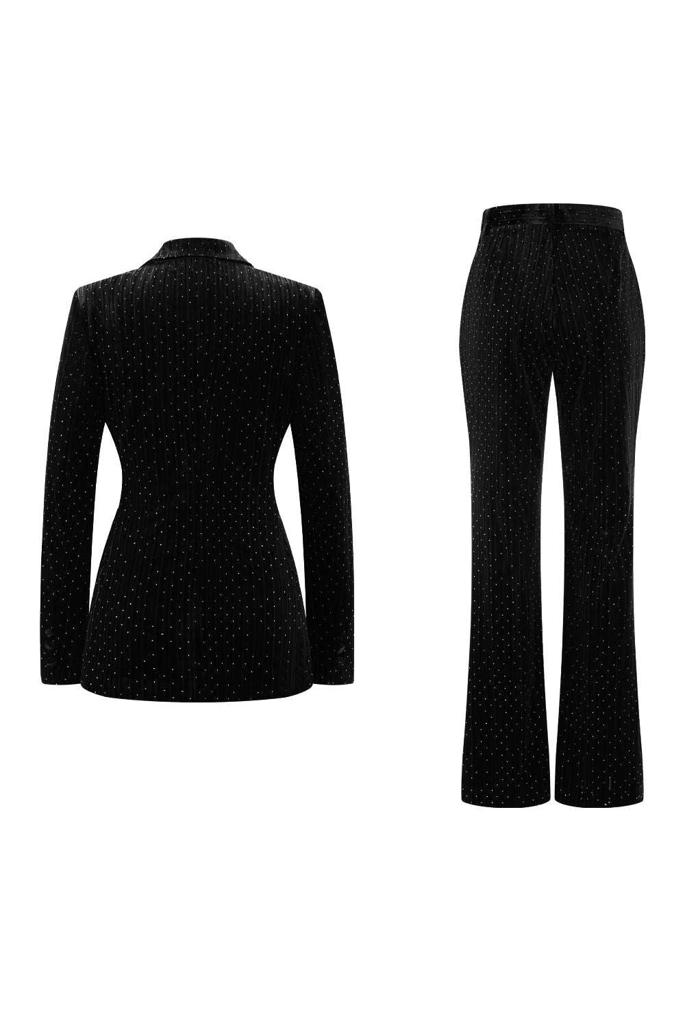 Sparkly Dark Green 2 Piece Peak Lapel Long Sleeves Women Prom Suits