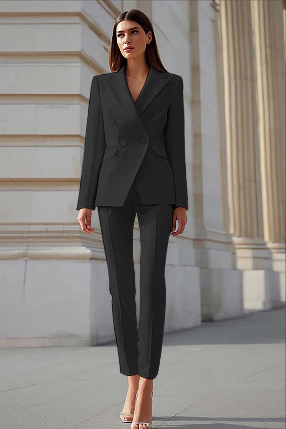 Ivory Tight 2 Piece Leg Business Suits with Sleeves