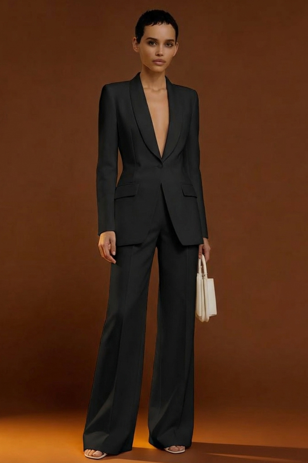 Ivory 2 Piece Shawl Lapel Single Breasted Business Suits