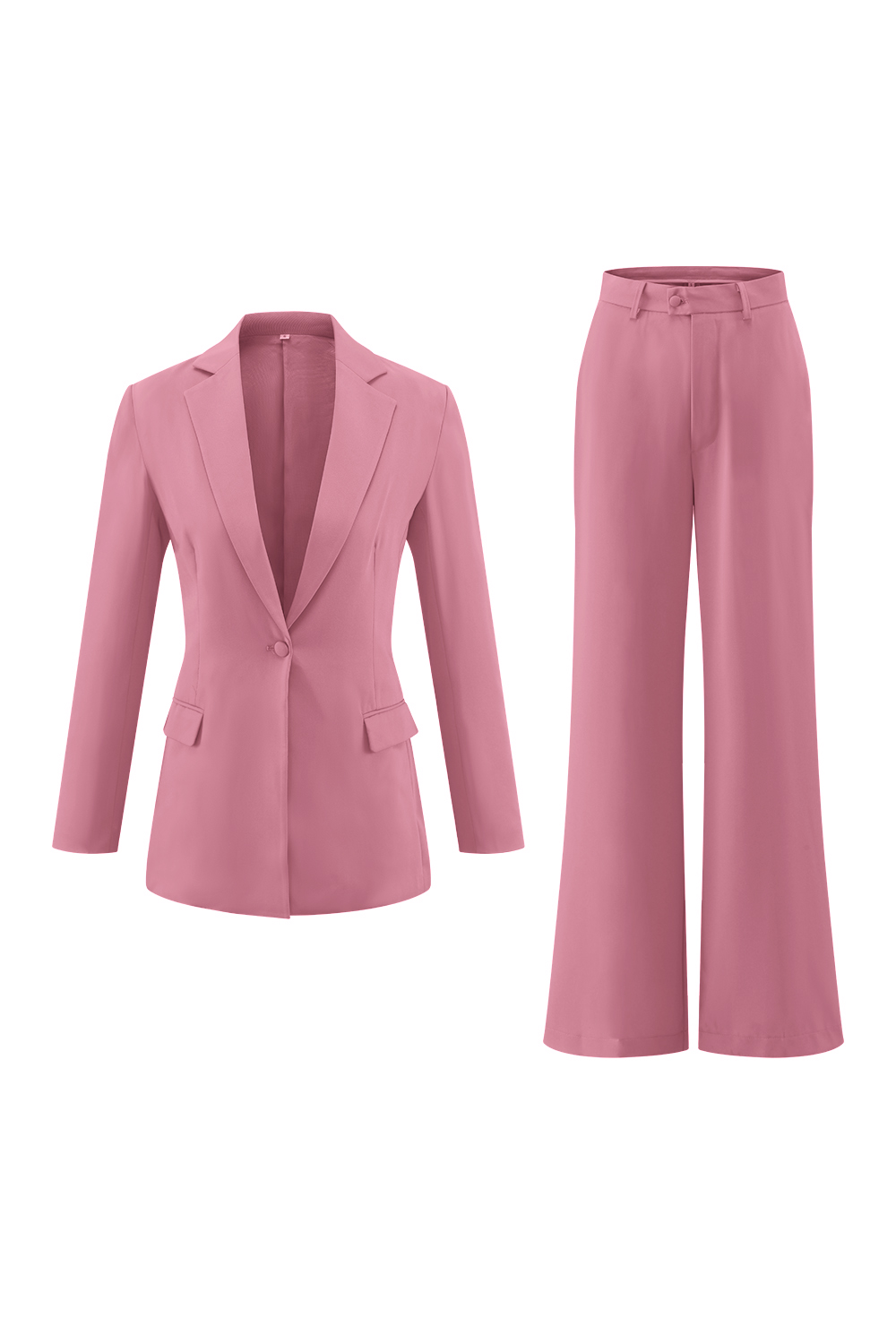 2 Piece Fuchsia Slim Fit Notched Lapel Pageant Interview Outfits with Pockets