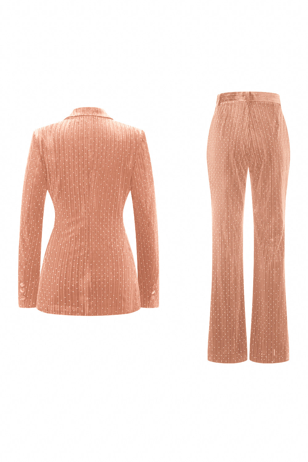 Sparkly Dark Green 2 Piece Peak Lapel Long Sleeves Women Prom Suits