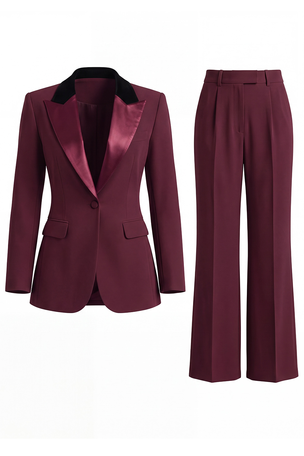 2 Piece Dark Green Slim Fit Peak Lapel Business Suits with Pockets