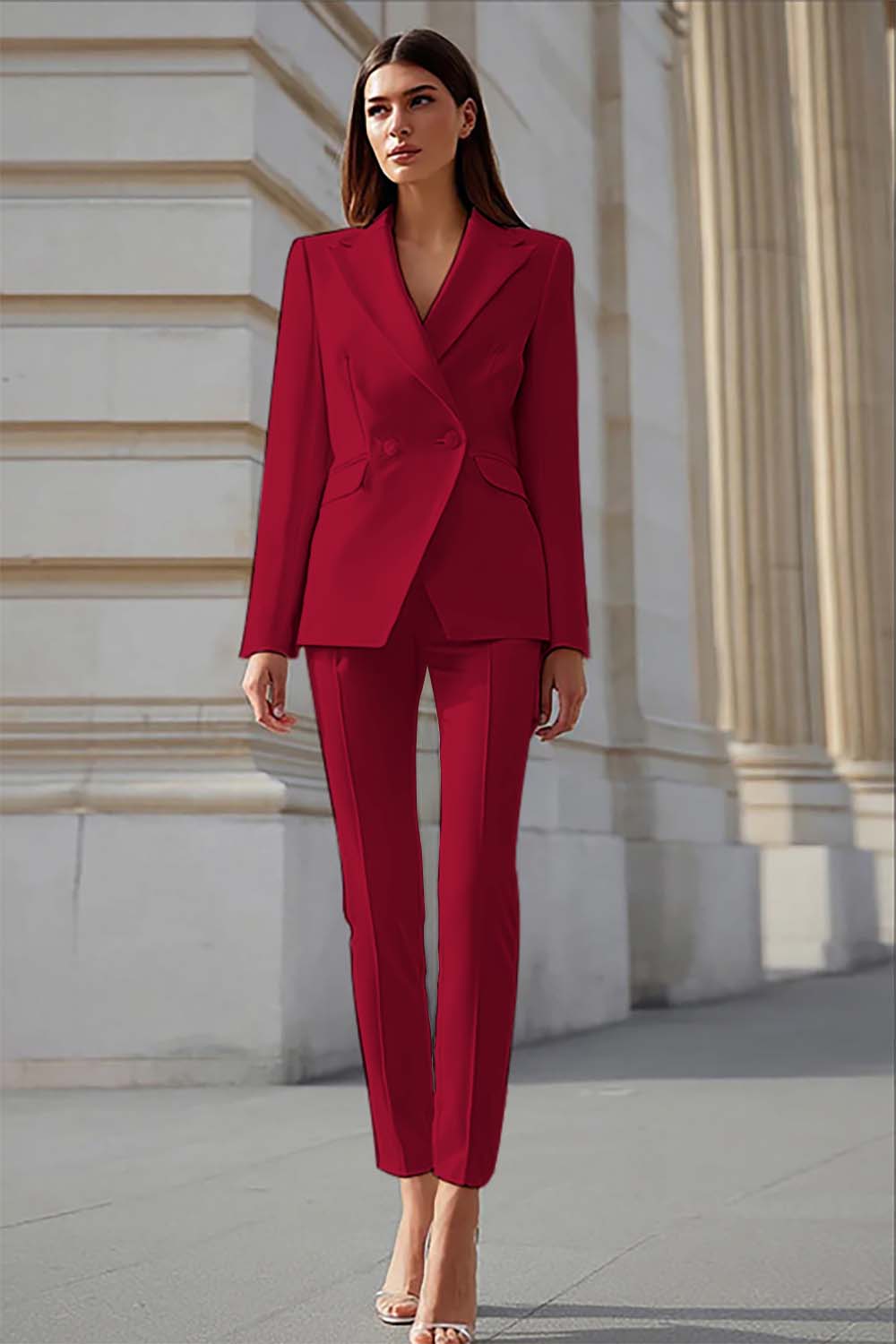 Ivory Tight 2 Piece Leg Business Suits with Sleeves