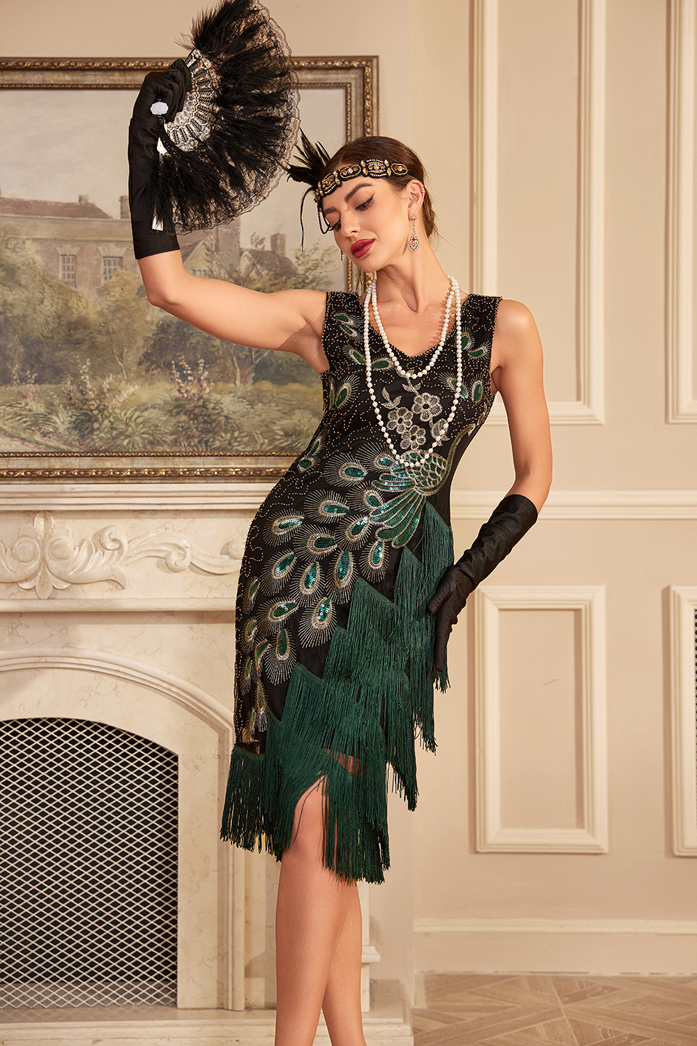 Sparkly Sequins Fringed 1920s Flapper Dress