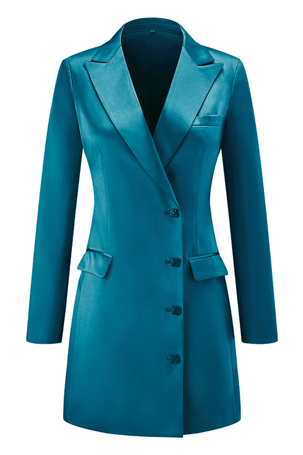 Candy Pink Single Breasted Peak Lapel Women Business Blazer