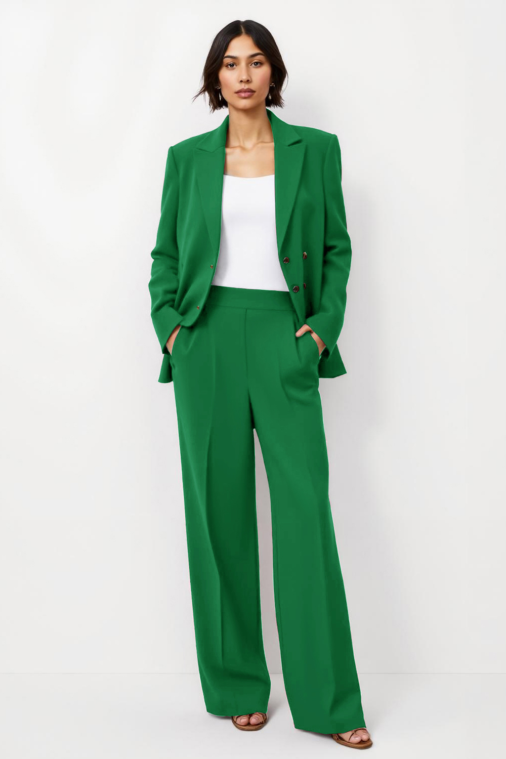 Dresstells Women 2 Piece Burgundy Satin Business Suits with Pockets Single Breasted Notched Lapel Long Sleeves Work Suits