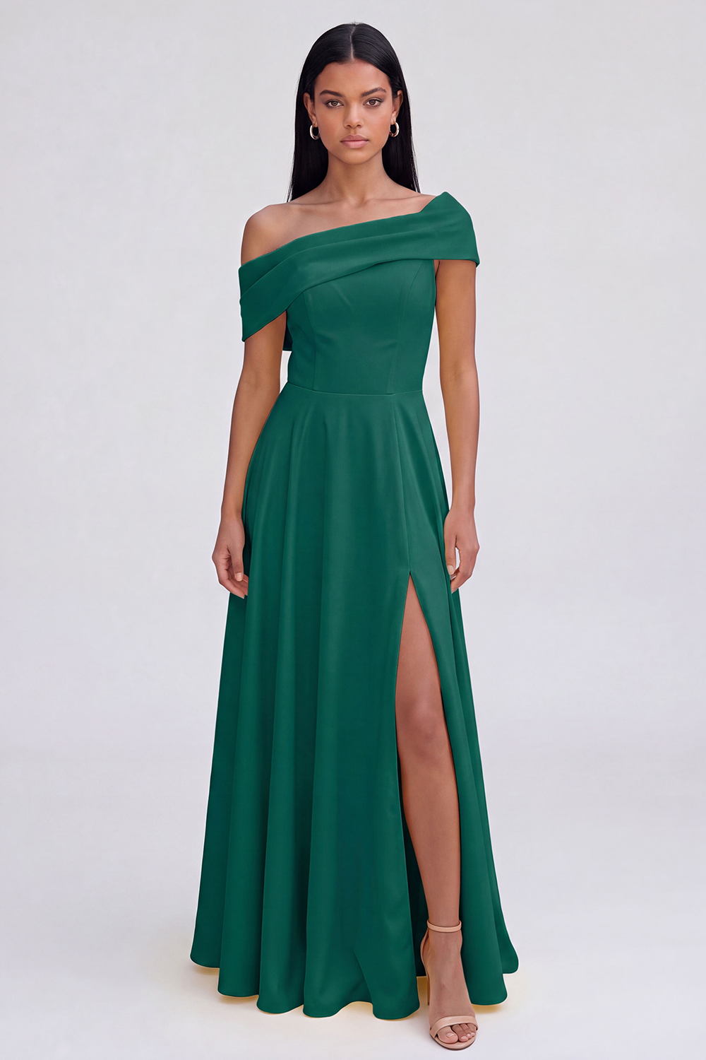Butter Yellow Off the Shoulder A Line Maxi Beach Wedding Guest Dress with Slit