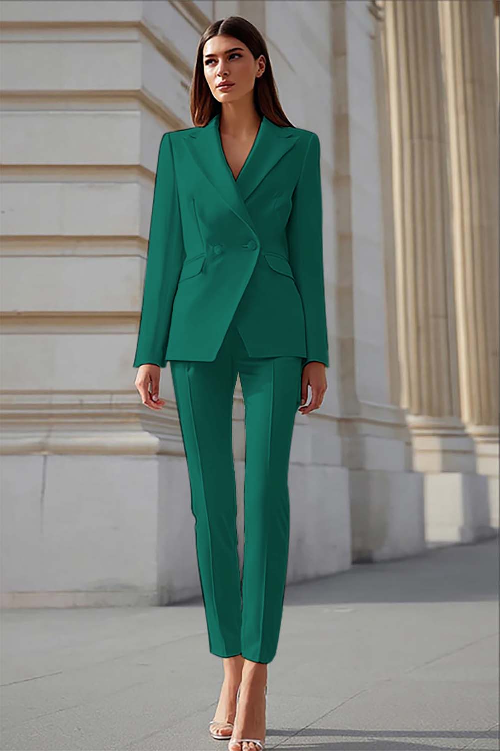 Ivory Tight 2 Piece Leg Business Suits with Sleeves