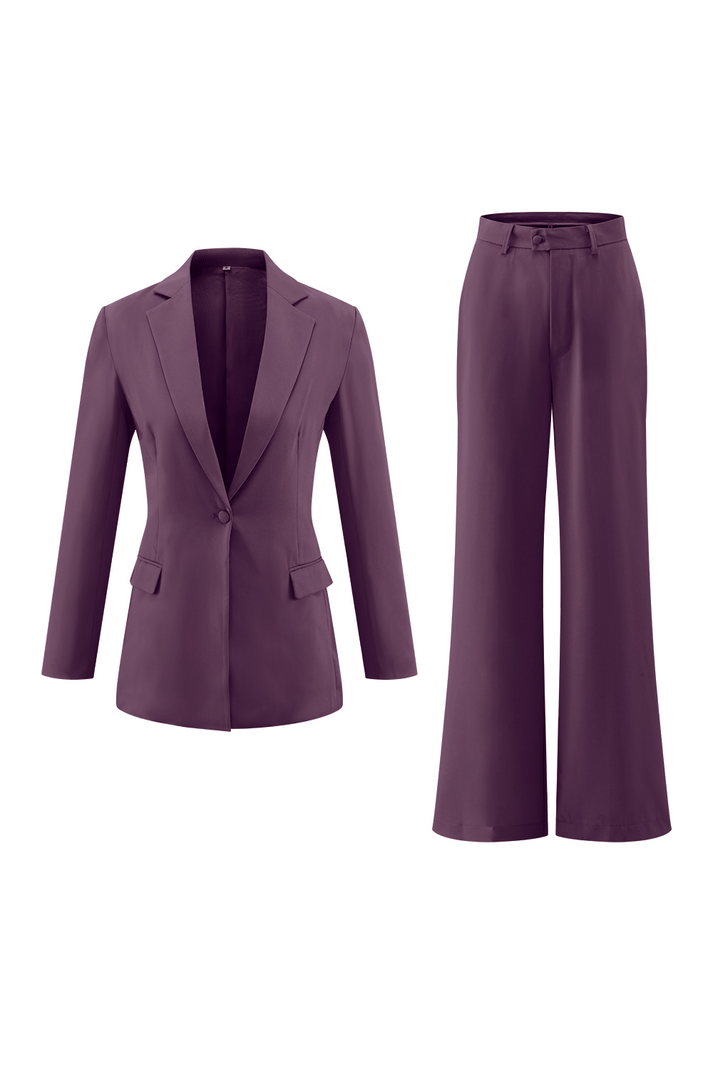 2 Piece Fuchsia Slim Fit Notched Lapel Pageant Interview Outfits with Pockets