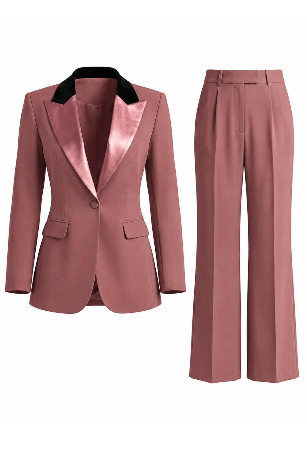 2 Piece Dark Green Slim Fit Peak Lapel Business Suits with Pockets