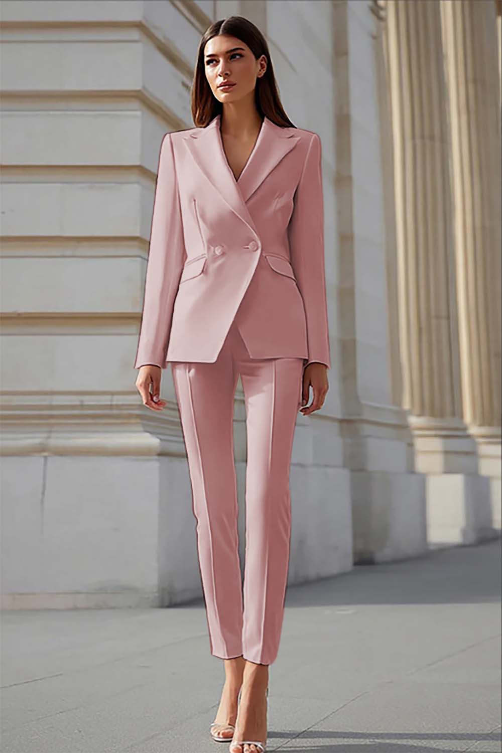 Ivory Tight 2 Piece Leg Business Suits with Sleeves