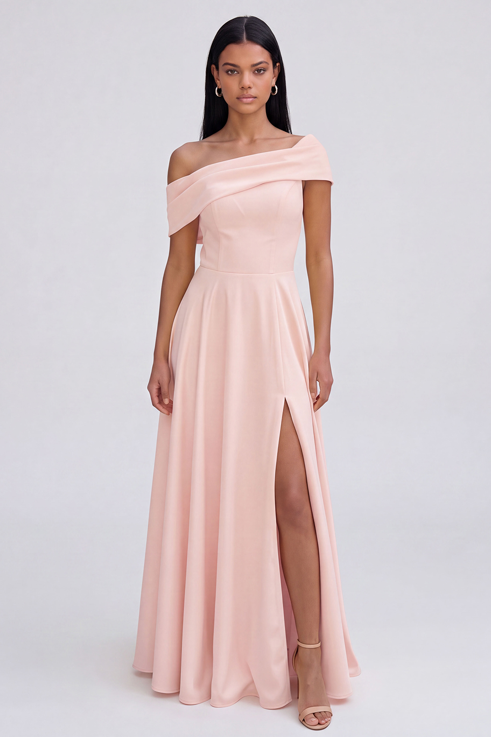 Butter Yellow Off the Shoulder A Line Maxi Beach Wedding Guest Dress with Slit