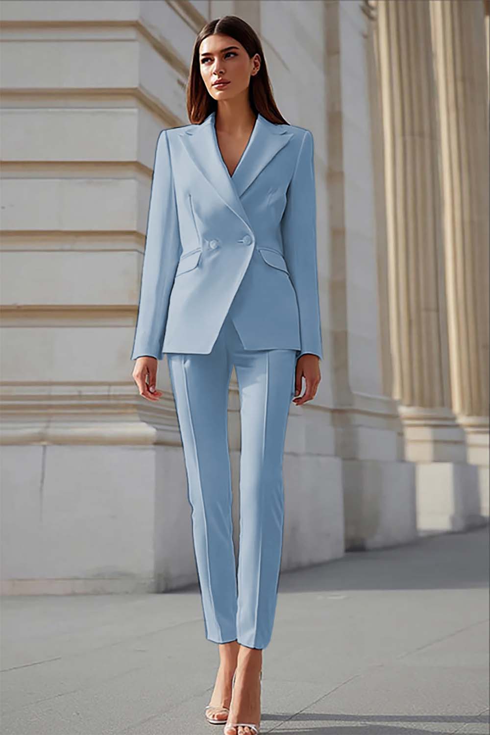 Ivory Tight 2 Piece Leg Business Suits with Sleeves