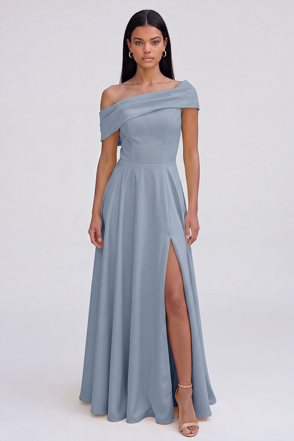 Butter Yellow Off the Shoulder A Line Maxi Beach Wedding Guest Dress with Slit