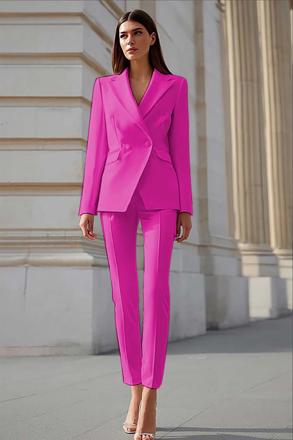 Ivory Tight 2 Piece Leg Business Suits with Sleeves