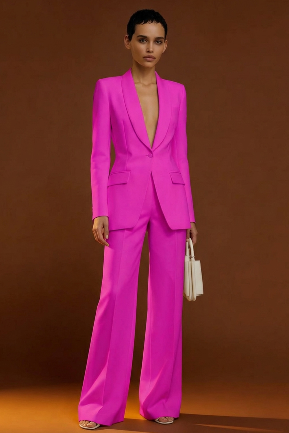 Ivory 2 Piece Shawl Lapel Single Breasted Business Suits