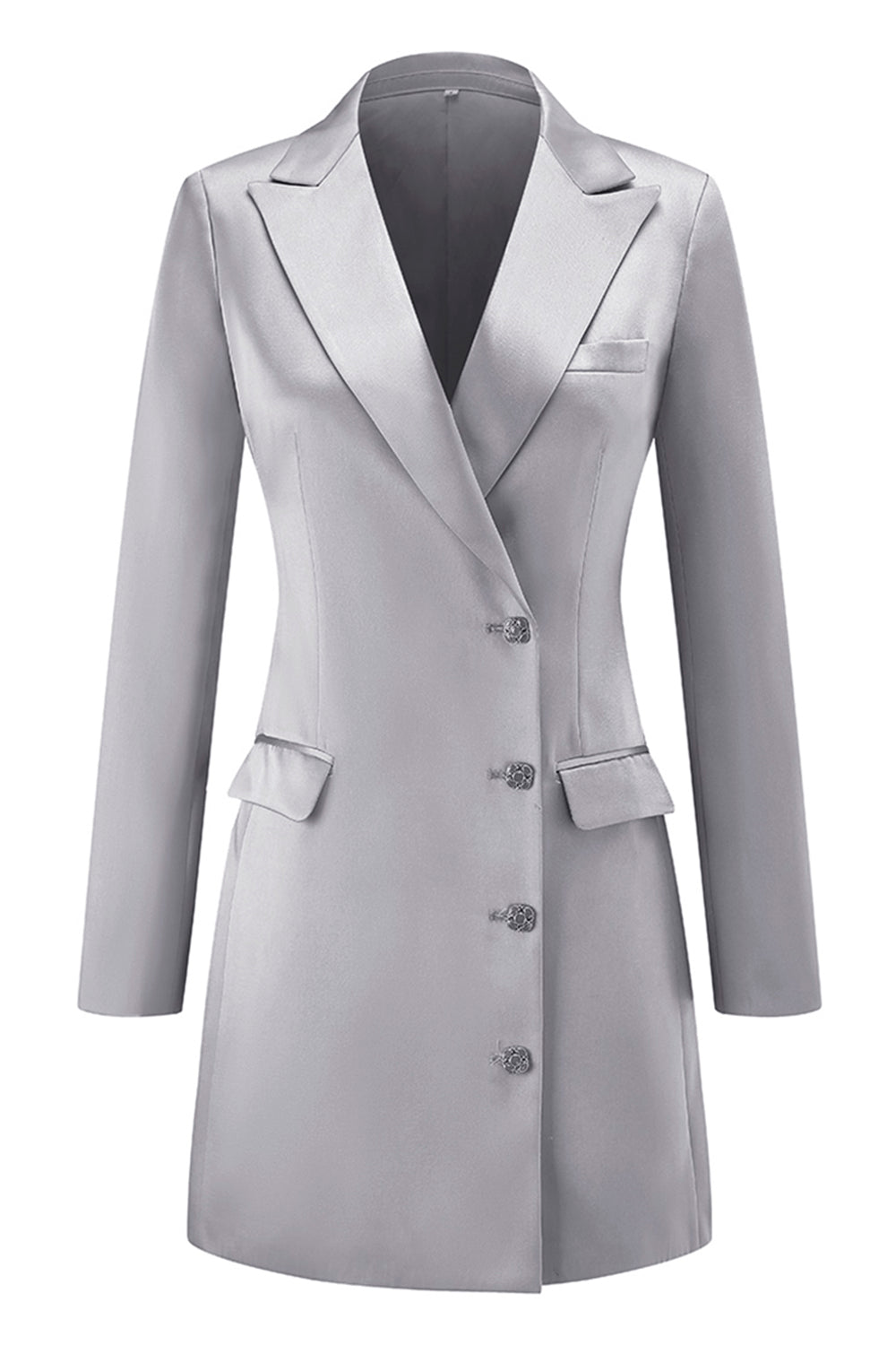 Candy Pink Single Breasted Peak Lapel Women Business Blazer