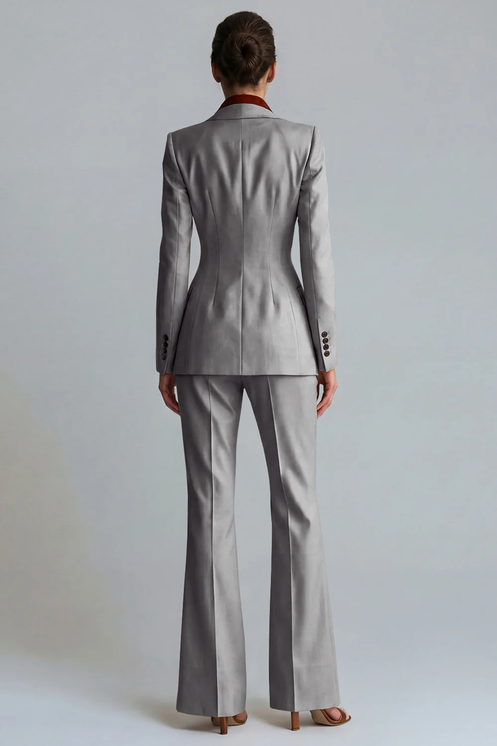 2 Piece Khaki Single Breasted Peak Lapel Business Suits