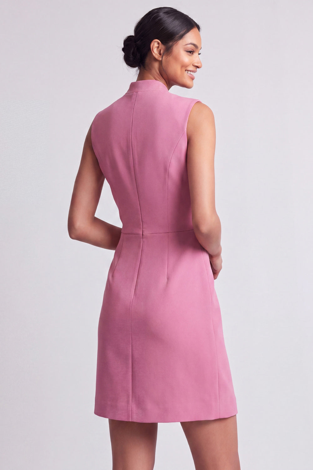 Yellow V-Neck Single Breasted Short Work Dress