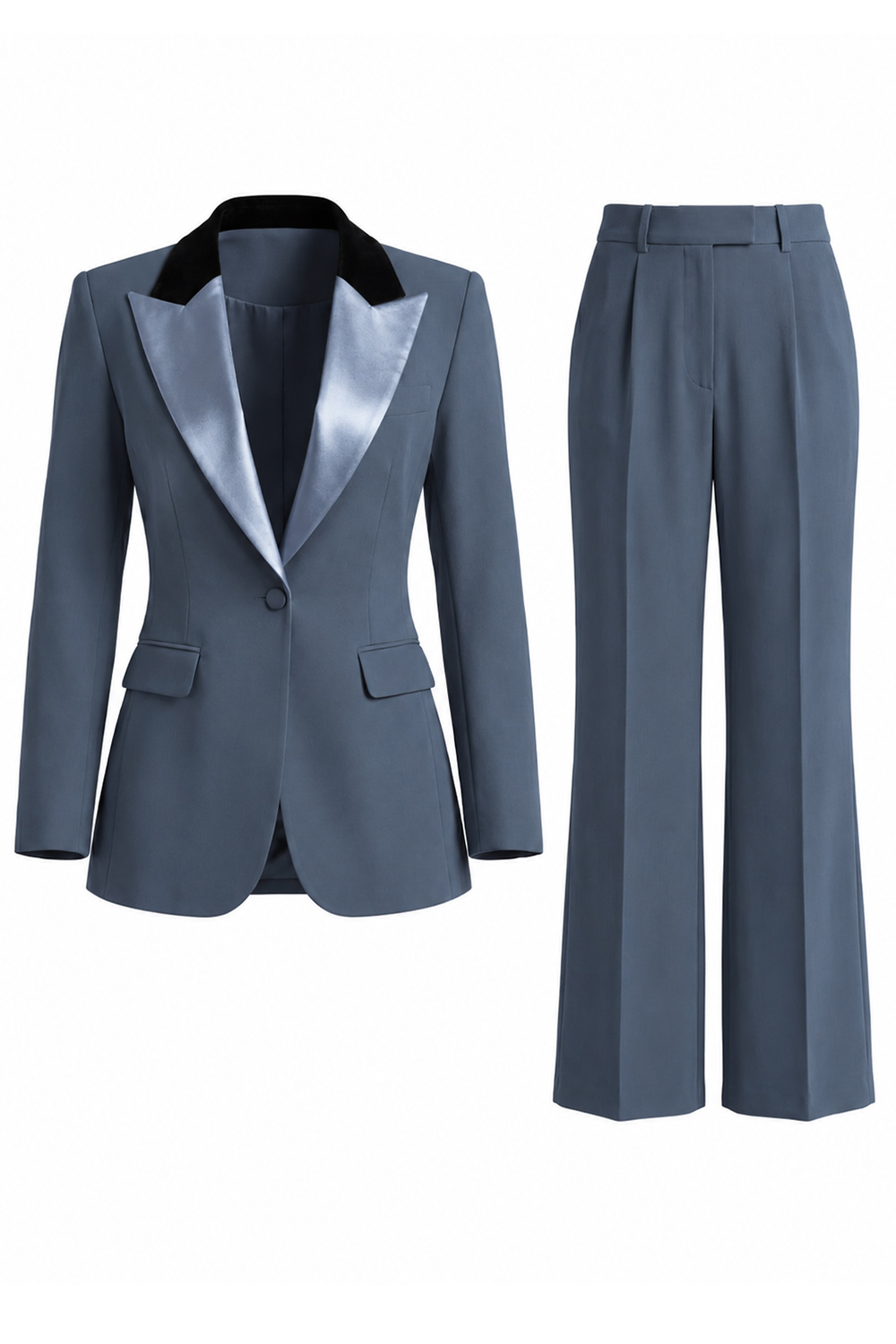 2 Piece Dark Green Slim Fit Peak Lapel Business Suits with Pockets