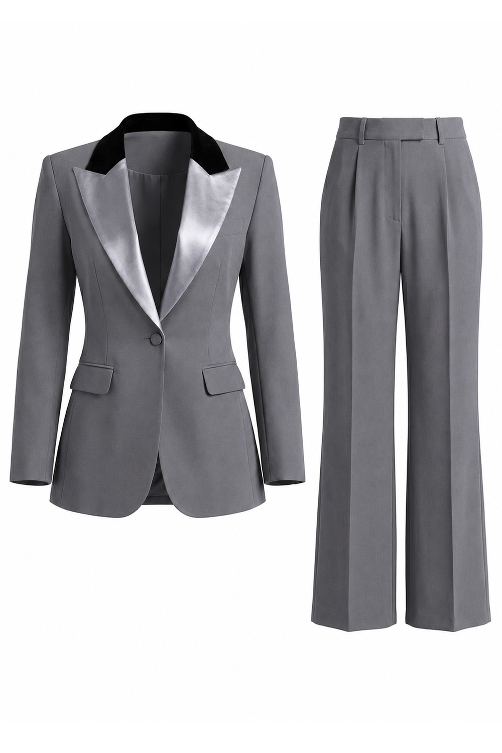 2 Piece Dark Green Slim Fit Peak Lapel Business Suits with Pockets