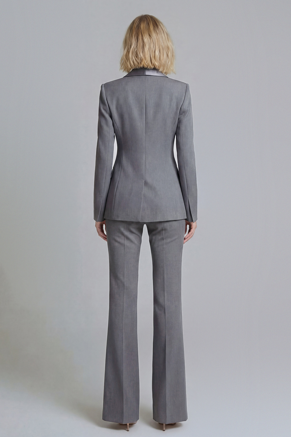 2 Piece Grey Green Double Breasted Shawl Lapel Business Suits
