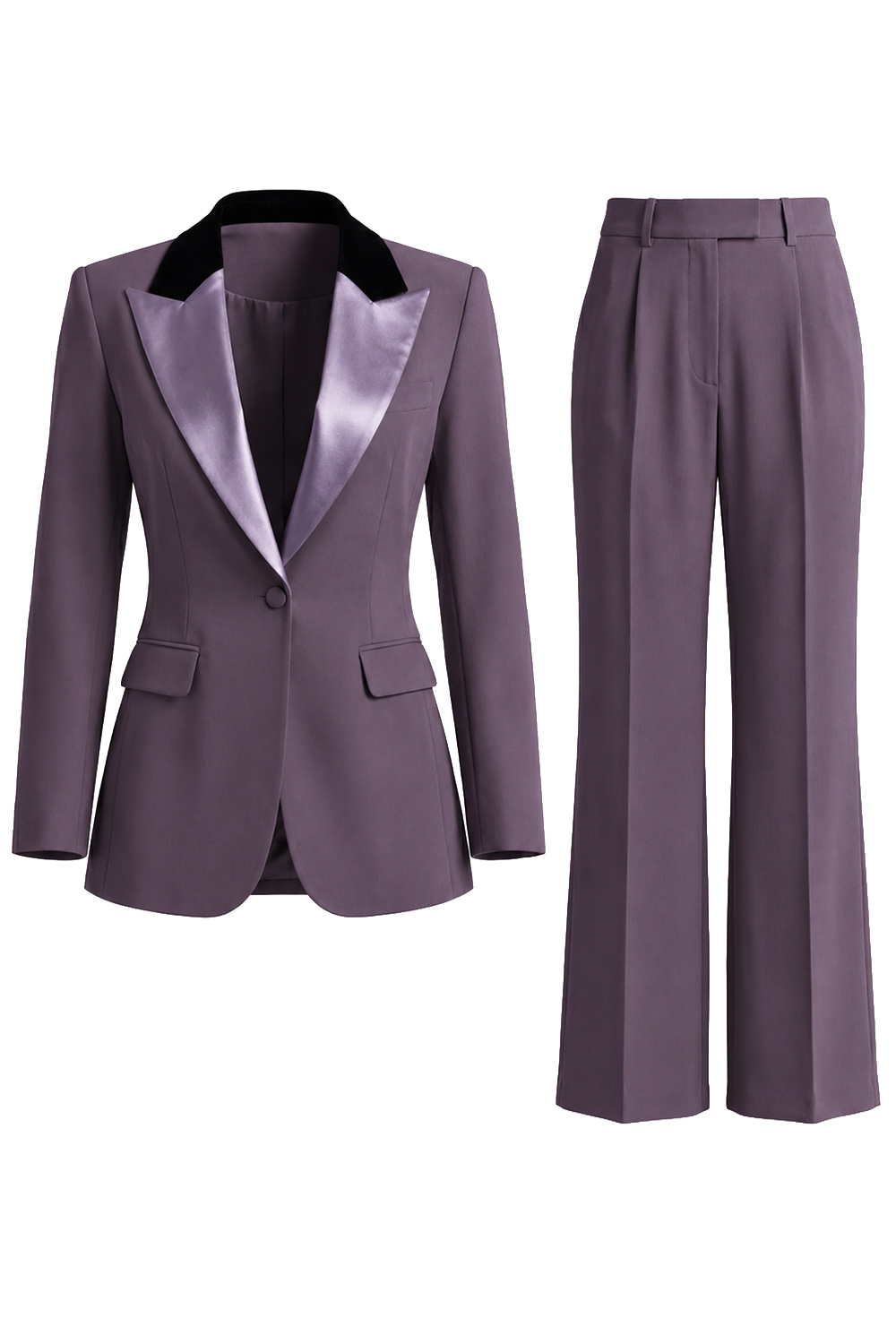 2 Piece Dark Green Slim Fit Peak Lapel Business Suits with Pockets